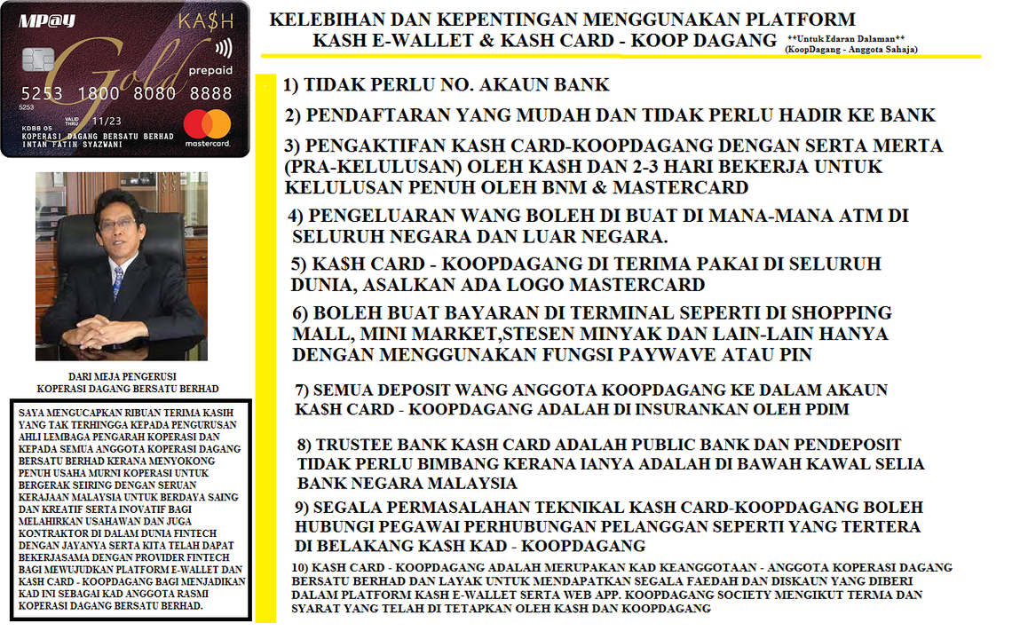 KELEBIHAN DAN KEPENTINGAN KASH CARD KOOPDAGANG 